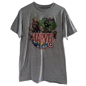 Marvel Men's Superhero T-Shirt, Medium, Gray, Hulk, Captain America, Spiderman